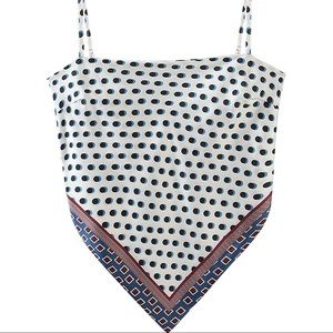 Polka Dot Print Tie Back French Knot Bandana Tube Top